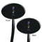 Irises (Van Gogh) Black Plastic 7" Stir Stick - Double Sided - Oval - Front & Back