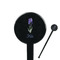 Irises (Van Gogh) Black Plastic 7" Stir Stick - Round - Closeup