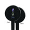 Irises (Van Gogh) Black Plastic 7" Stir Stick - Single Sided - Round - Front & Back