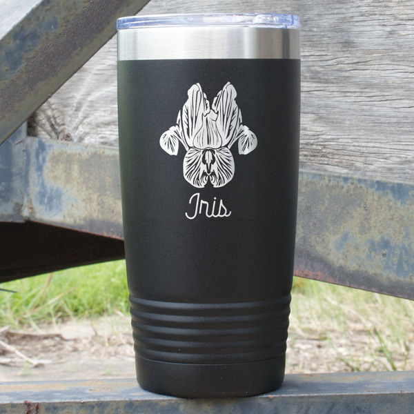 Custom Irises (Van Gogh) 20 oz Stainless Steel Tumbler - Black - Double Sided