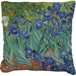 Irises (Van Gogh) Faux-Linen Throw Pillow 20"