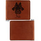 Irises (Van Gogh) Cognac Leatherette Bifold Wallets - Front and Back Single Sided - Apvl