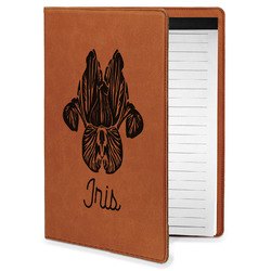 Irises (Van Gogh) Leatherette Portfolio with Notepad - Small - Single Sided