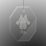 Irises (Van Gogh) Engraved Glass Ornament - Octagon