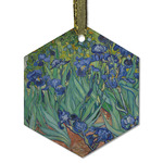 Irises (Van Gogh) Flat Glass Ornament - Hexagon