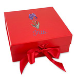 Irises (Van Gogh) Gift Box with Magnetic Lid - Red