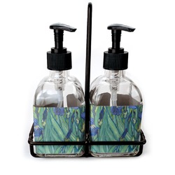 Irises (Van Gogh) Glass Soap & Lotion Bottle Set