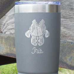 Irises (Van Gogh) 20 oz Stainless Steel Tumbler - Grey - Single Sided