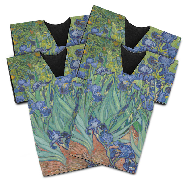 Custom Irises (Van Gogh) Jersey Bottle Cooler - Set of 4