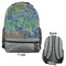 Irises (Van Gogh) Large Backpack - Gray - Front & Back View