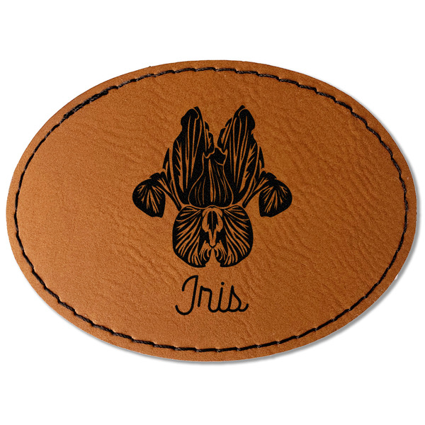 Custom Irises (Van Gogh) Faux Leather Iron On Patch - Oval