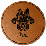 Irises (Van Gogh) Faux Leather Iron On Patch - Round