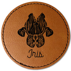 Irises (Van Gogh) Faux Leather Iron On Patch - Round