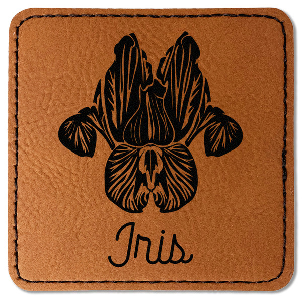 Custom Irises (Van Gogh) Faux Leather Iron On Patch - Square