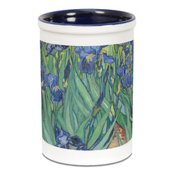 Irises (Van Gogh) Ceramic Pencil Holders - Blue