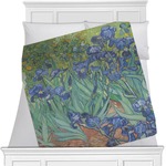 Irises (Van Gogh) Minky Blanket - Toddler / Throw - 60"x50" - Double Sided