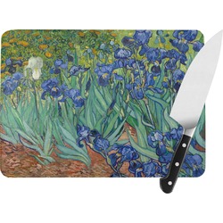 Irises (Van Gogh) Rectangular Glass Cutting Board - Large - 15.25"x11.25"