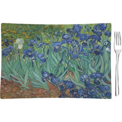 Irises (Van Gogh) Glass Rectangular Appetizer / Dessert Plate