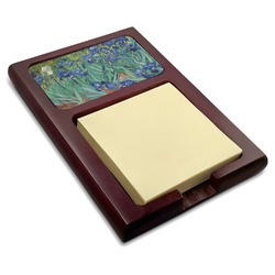 Irises (Van Gogh) Red Mahogany Sticky Note Holder