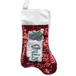 Irises (Van Gogh) Reversible Sequin Stocking - Red