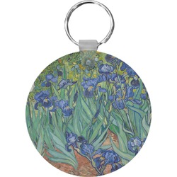 Irises (Van Gogh) Round Plastic Keychain
