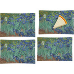 Irises (Van Gogh) Set of 4 Glass Rectangular Appetizer / Dessert Plate