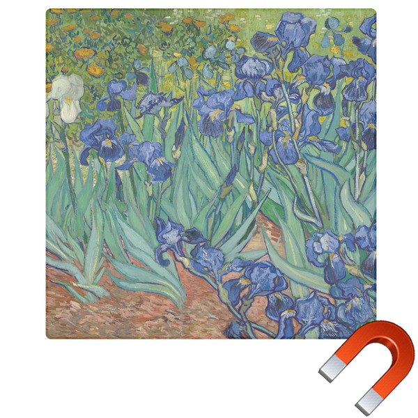 Custom Irises (Van Gogh) Square Car Magnet - 10"