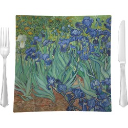 Irises (Van Gogh) Glass Square Lunch / Dinner Plate 9.5"