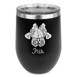 Irises (Van Gogh) Stemless Stainless Steel Wine Tumbler - Black - Double Sided