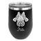 Irises (Van Gogh) Stainless Wine Tumblers - Black - Single Sided - Front