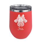 Irises (Van Gogh) Stemless Stainless Steel Wine Tumbler - Coral - Single Sided