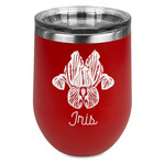 Irises (Van Gogh) Stemless Stainless Steel Wine Tumbler - Red - Single Sided