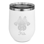 Irises (Van Gogh) Stemless Stainless Steel Wine Tumbler - White - Single Sided