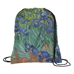 Irises (Van Gogh) Drawstring Backpack - Medium