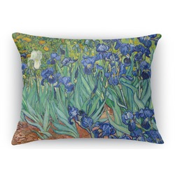 Irises (Van Gogh) Rectangular Throw Pillow Case - 12"x18"
