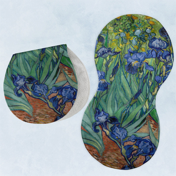 Custom Irises (Van Gogh) Burp Pads - Velour - Set of 2