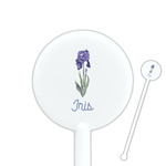 Irises (Van Gogh) 5.5" Round Plastic Stir Sticks - White - Single Sided