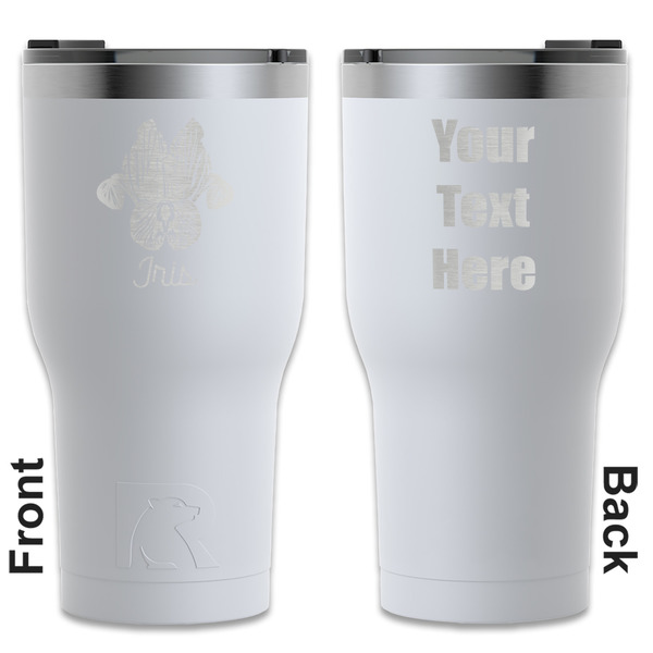 Custom Irises (Van Gogh) RTIC Tumbler - White - Engraved Front & Back