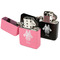 Irises (Van Gogh) Windproof Lighters - Black & Pink - Open