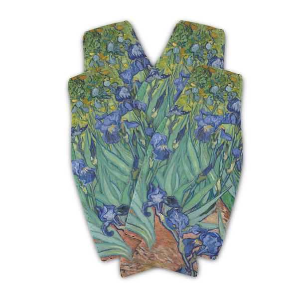 Custom Irises (Van Gogh) Zipper Bottle Cooler - Set of 4