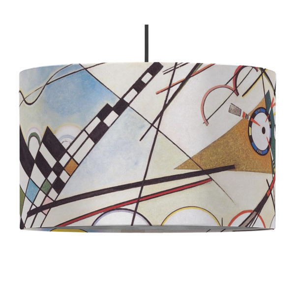 Custom Kandinsky Composition 8 12" Drum Pendant Lamp - Fabric