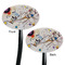 Kandinsky Composition 8 Black Plastic 7" Stir Stick - Double Sided - Oval - Front & Back