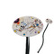 Kandinsky Composition 8 Black Plastic 7" Stir Stick - Oval - Closeup