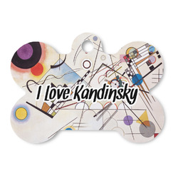 Kandinsky Composition 8 Bone Shaped Dog ID Tag - Large