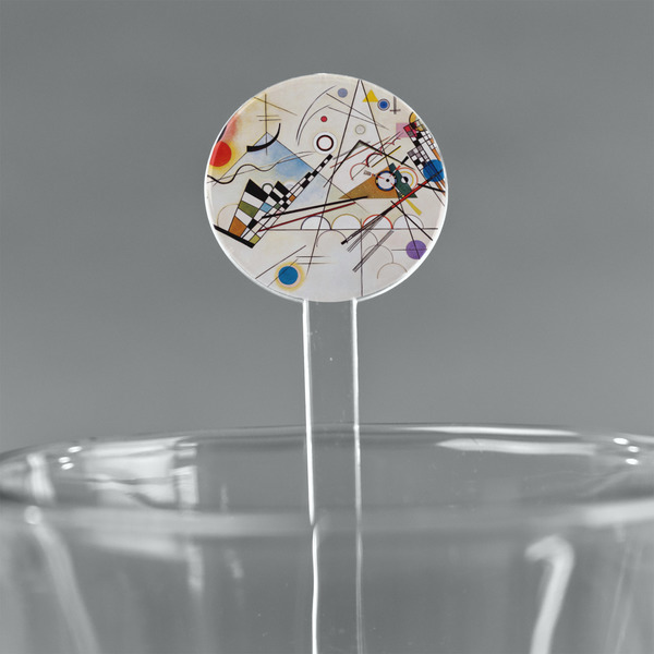 Custom Kandinsky Composition 8 7" Round Plastic Stir Sticks - Clear