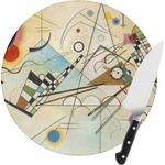 Kandinsky Composition 8 Round Glass Cutting Board