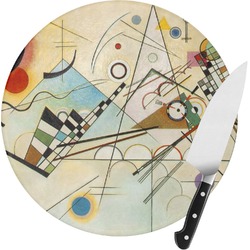 Kandinsky Composition 8 Round Glass Cutting Board - Medium