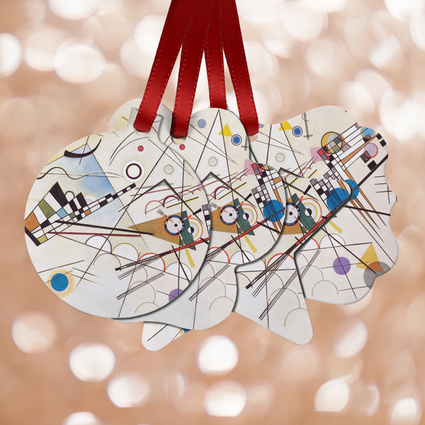 Custom Kandinsky Composition 8 Metal Ornaments - Double Sided