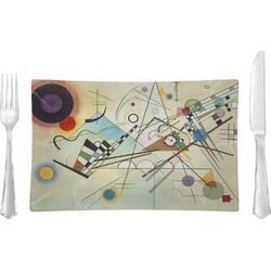 Kandinsky Composition 8 Rectangular Glass Lunch / Dinner Plate - Single or Set