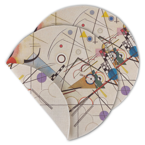 Custom Kandinsky Composition 8 Round Linen Placemat - Double Sided - Set of 4